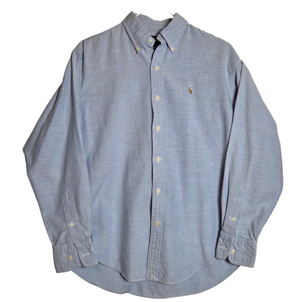 Ralph Lauren Oxford Button Down Shirt Womens 8 Blue Preppy Minimalist Old Money
